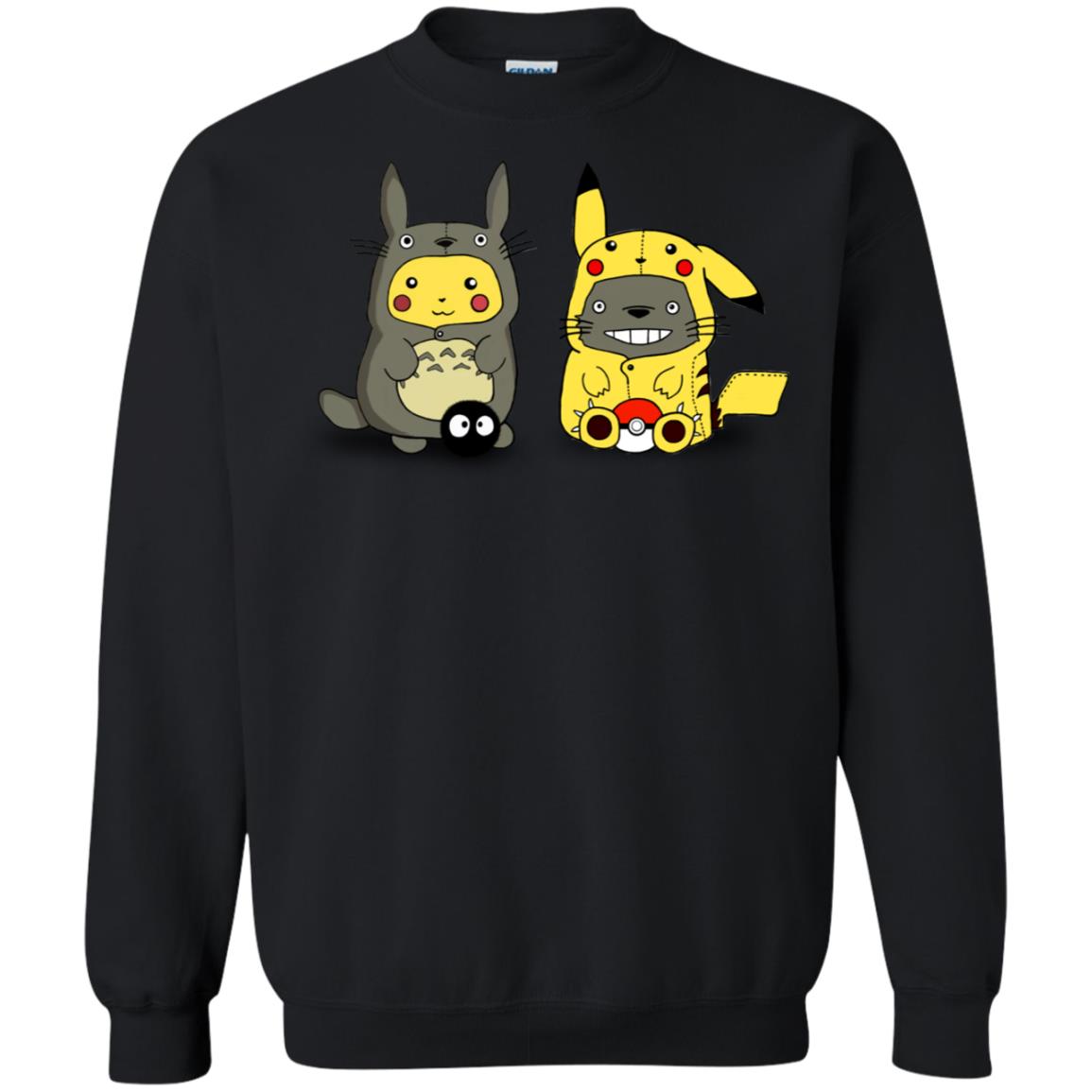 Pikachu Cosplay Totoro And Totoro Cosplay Pikachu T-shirtG180 Gildan Crewneck Pullover Sweatshirt 8 oz.