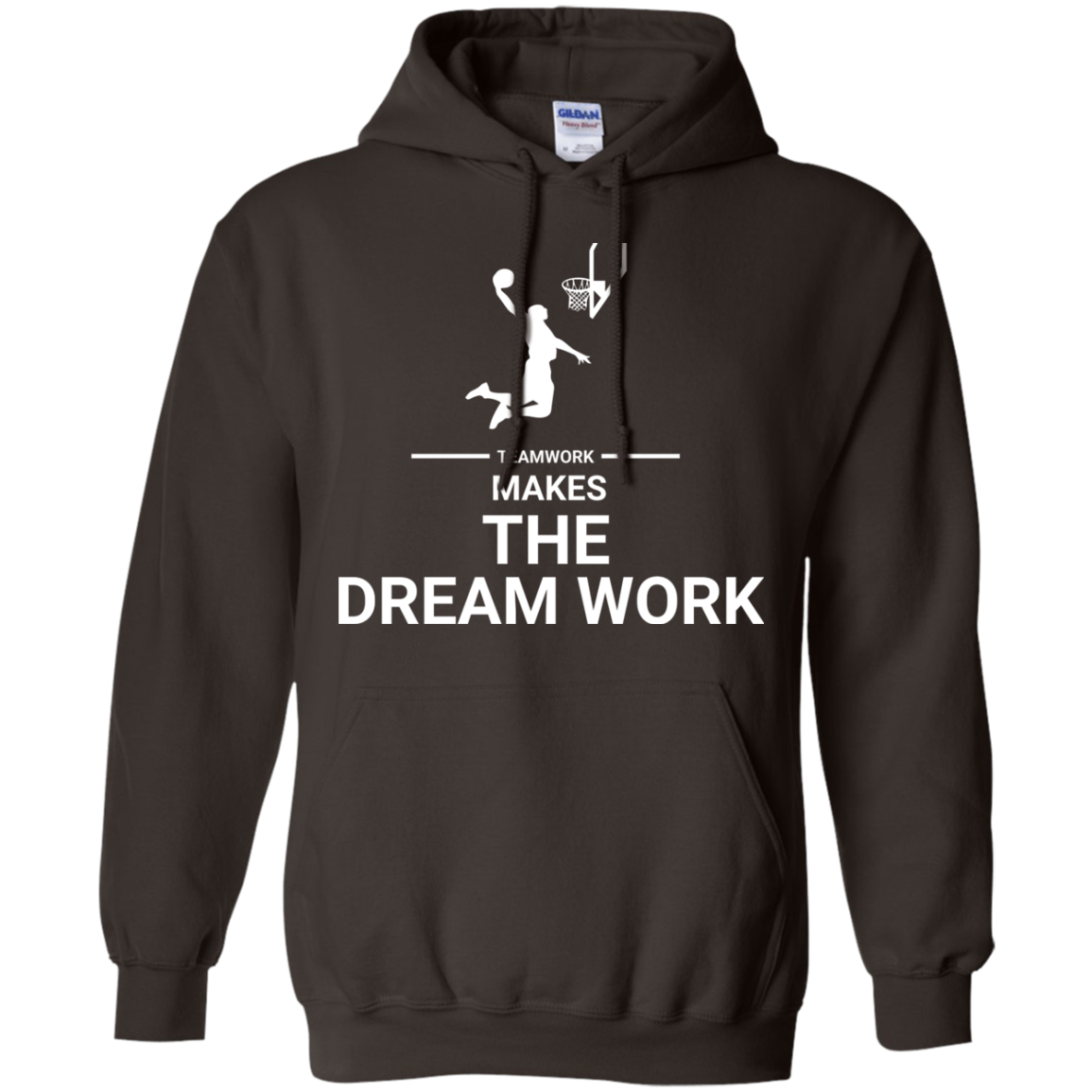 Basketball T-shirt Teamwork Makes The Dream Work Dark Chocolate