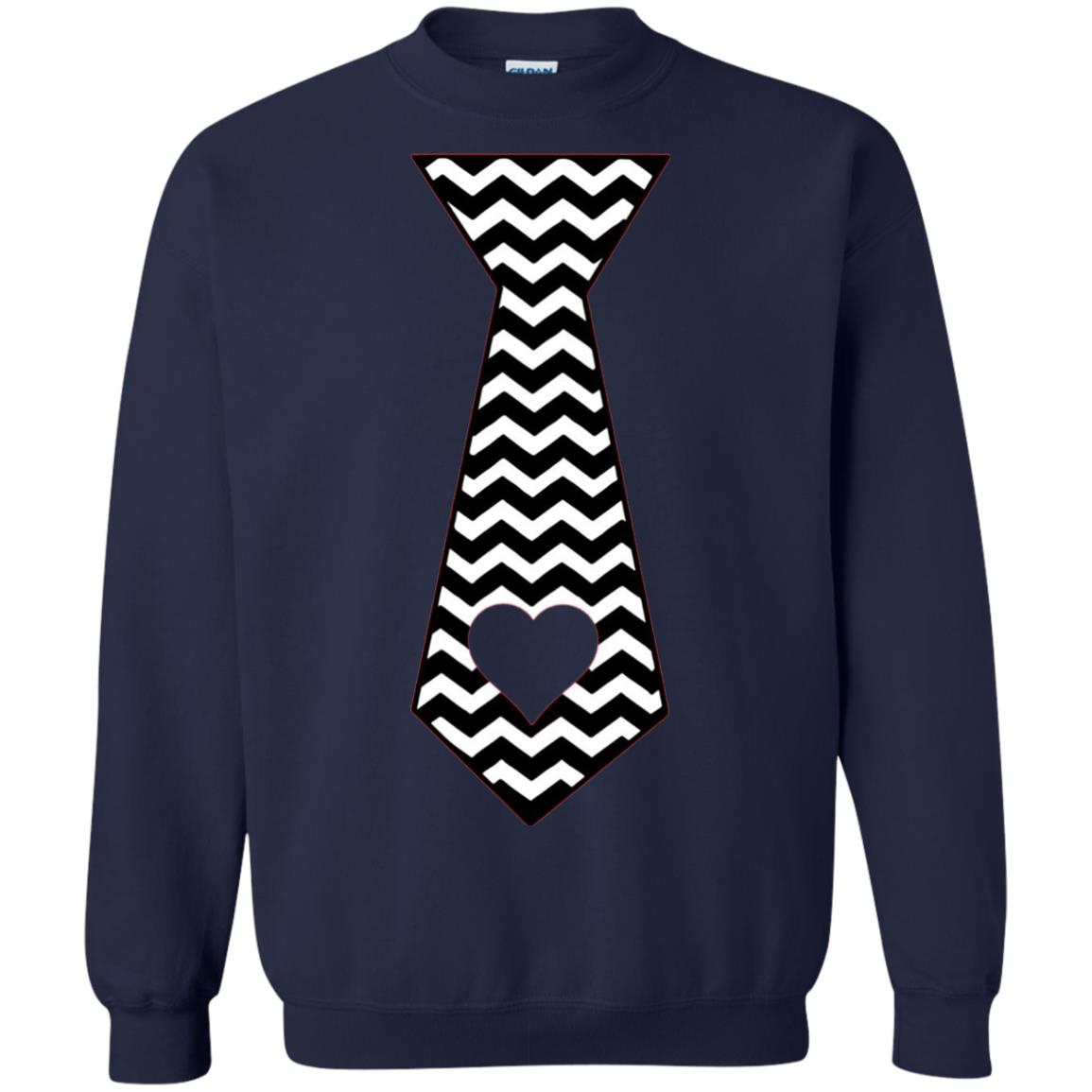 Valentines Day T-shirt Tie Heart Navy
