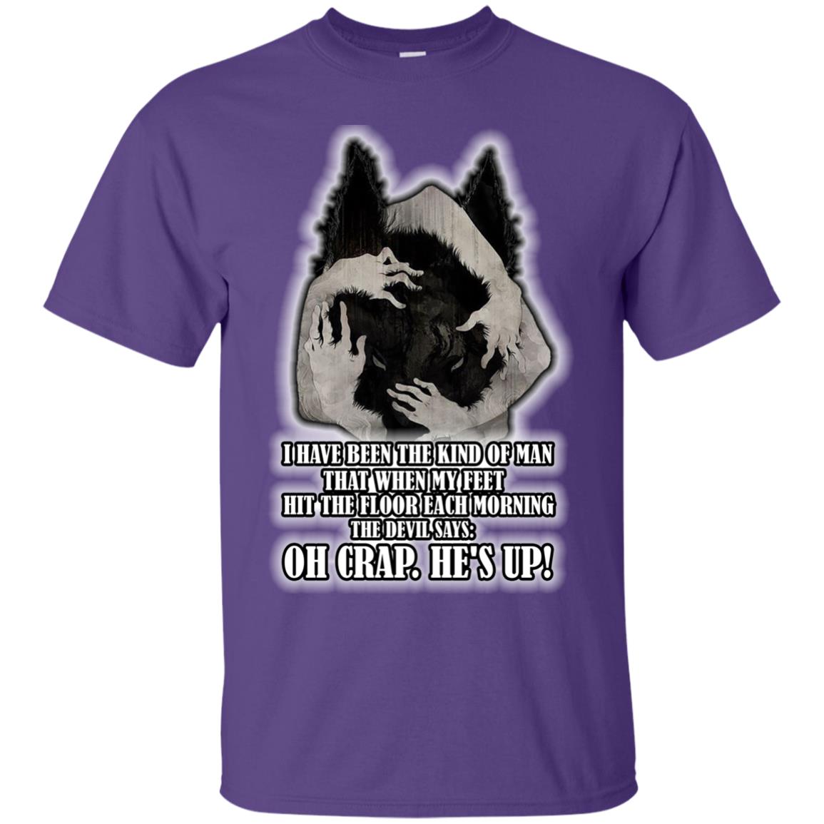 The Devil Say Oh Crap He Is Up Wolf Shirt Purple