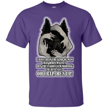 The Devil Say Oh Crap He Is Up Wolf Shirt Purple