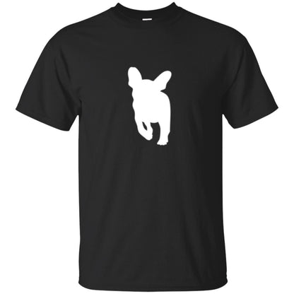 French Bulldog T-shirt White Silhouette Of Puppy Black