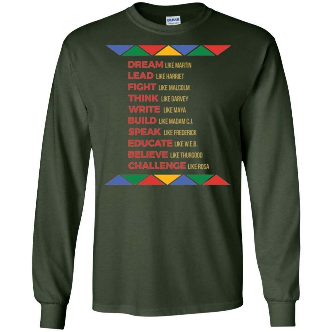 Black History African American Heroes T-shirt Forest Green