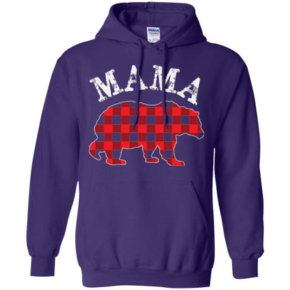 Mama T-shirt Red Plaid Mama Bear Purple