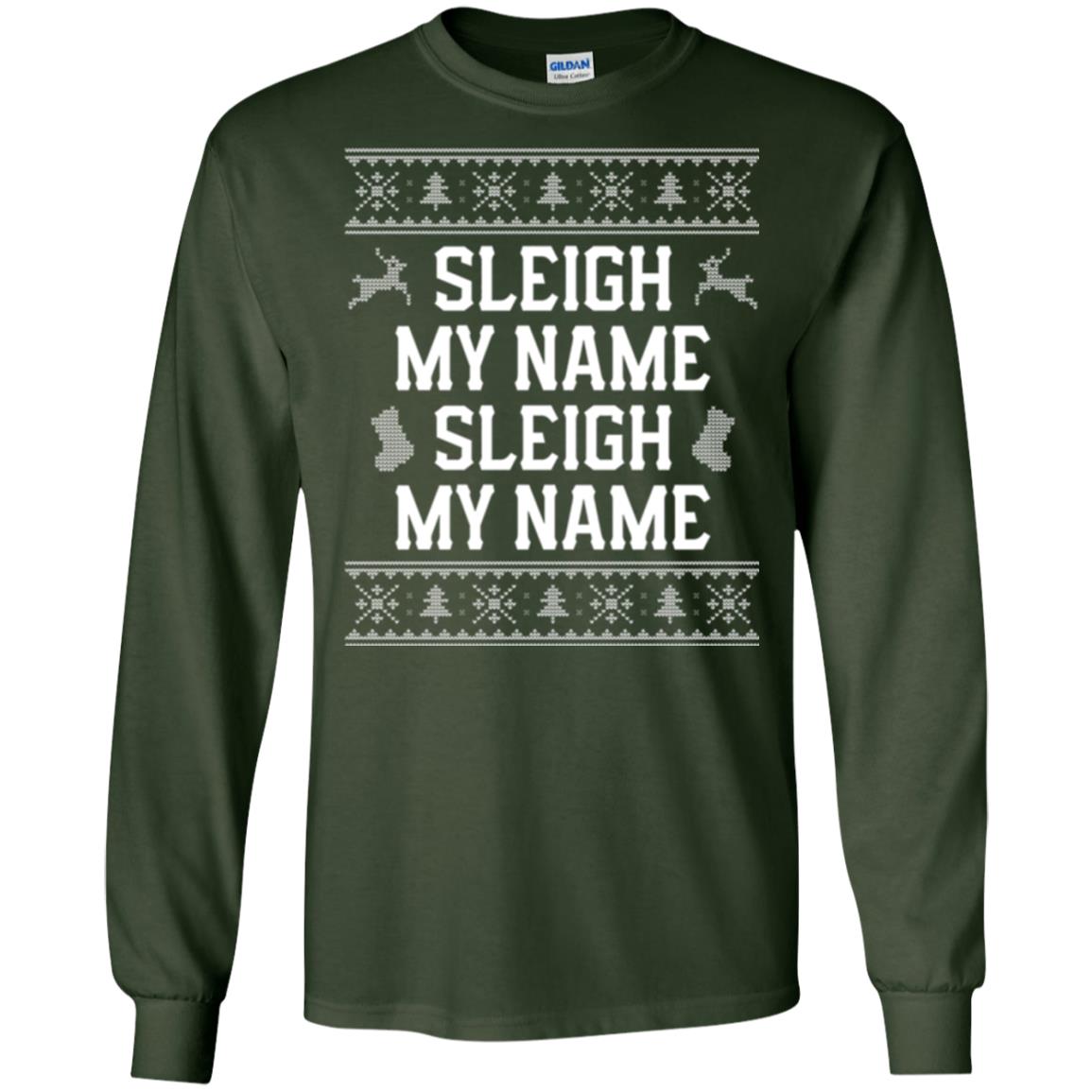 Christmas T-shirt Sleigh My Name Forest Green