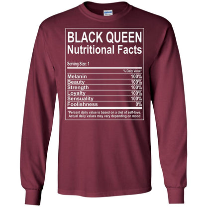 Black Queen Nutritional Facts T-shirt Self Love Maroon