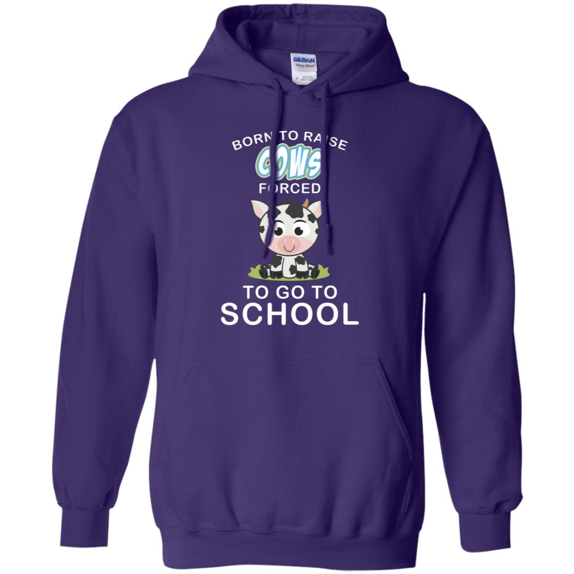 Born To Raise Cows Forced To Go To School Shirt Purple