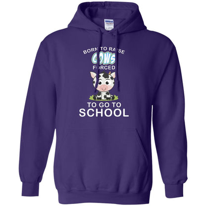 Born To Raise Cows Forced To Go To School Shirt Purple