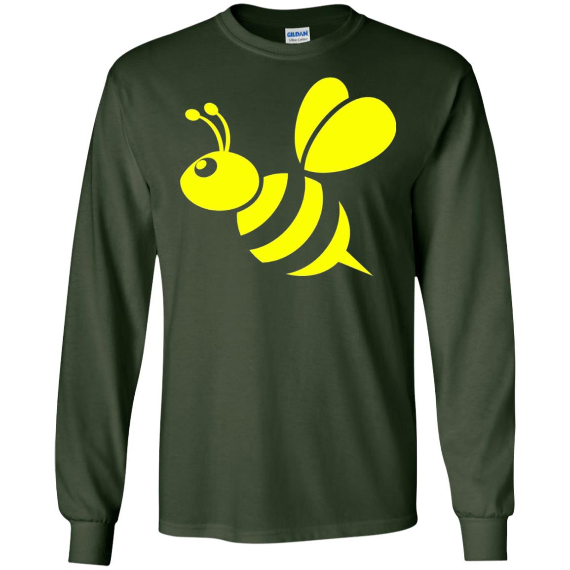 Yellow Honeybee Bee Lover T-shirt Forest Green