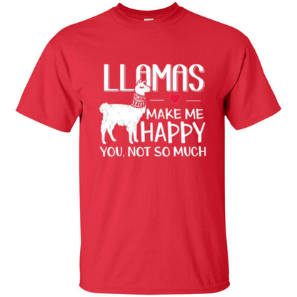 Llamas Make Me Happy You Not So Much T-shirt Red