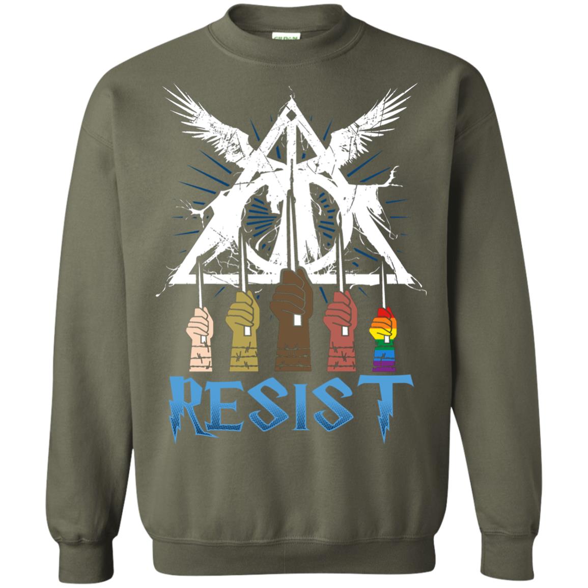 Resist Harry Potter Fan T-shirt Military Green