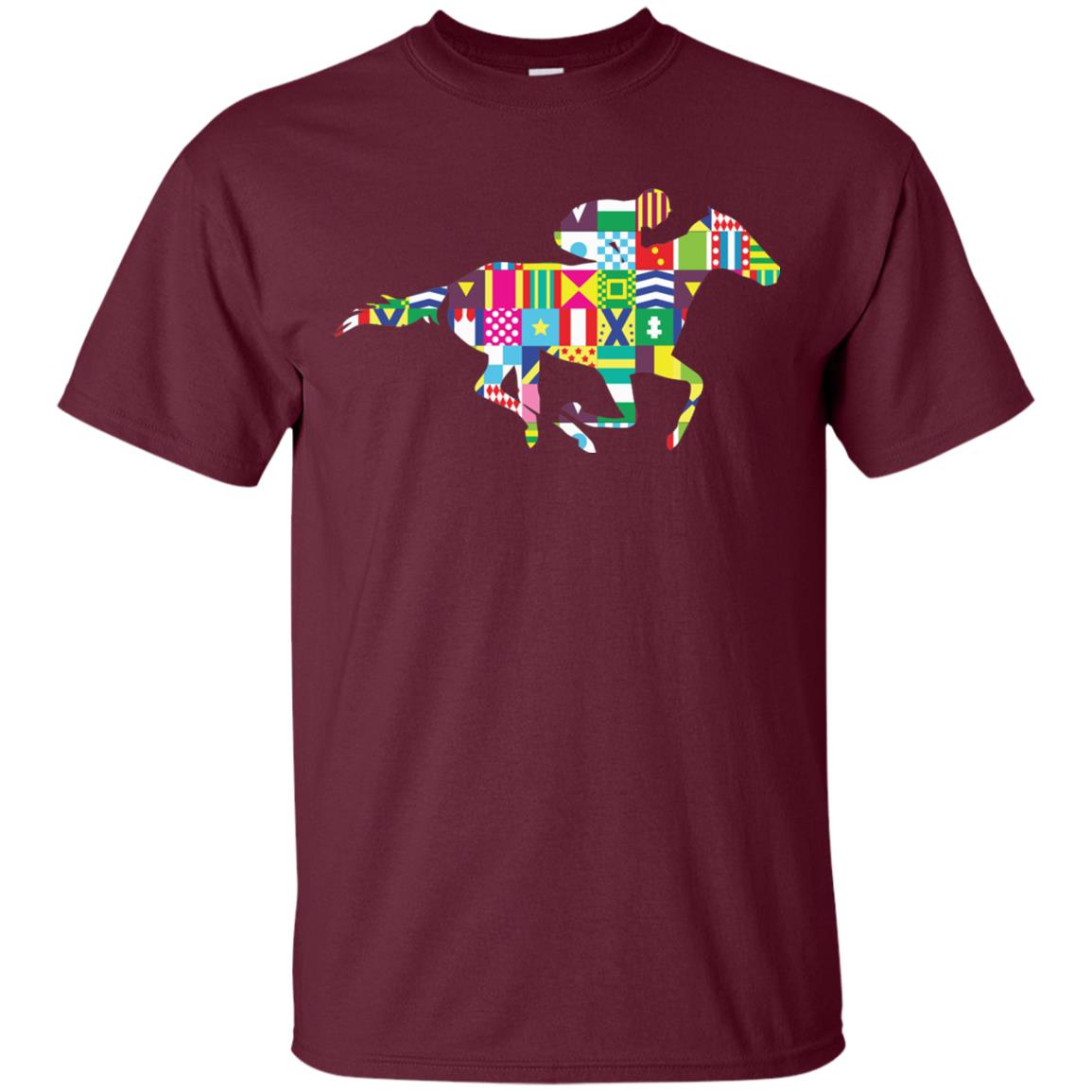 Kentucky Horse Racing Silhouette Derby Shirt Maroon