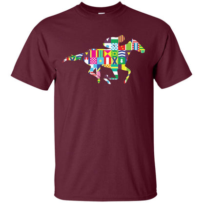 Kentucky Horse Racing Silhouette Derby Shirt Maroon
