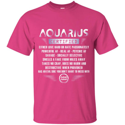 Aquarius Certified Either Love Hard T-shirt Heliconia