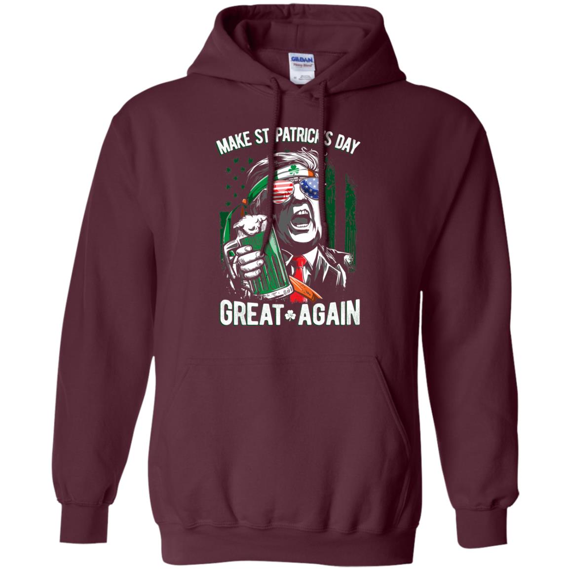 Make St Patricks Day Great Again Trump Leprechaun T-shirt Maroon