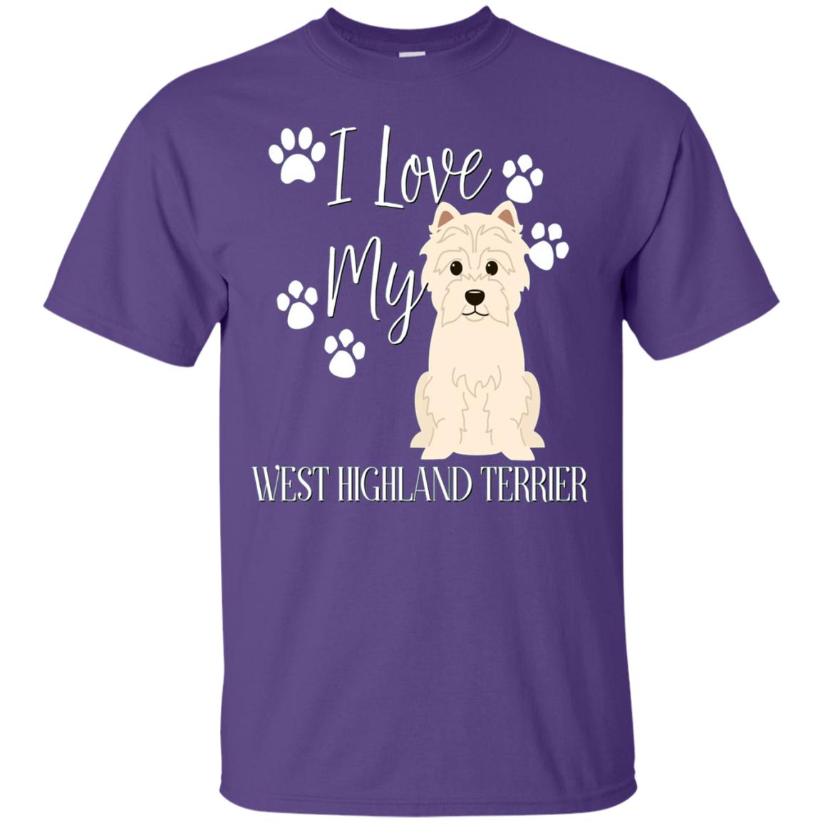 Westie West Highland Terrier Dog Shirt Purple