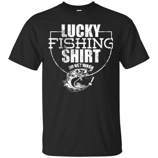 Fisherman T-shirt Lucky Fishing Shirt Do Not Wash Black