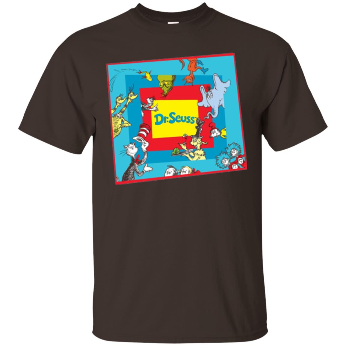 Dr. Seuss Character National Wear Red Day T-shirt Dark Chocolate