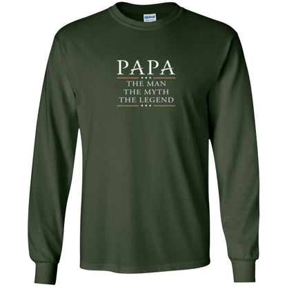 Family T-shirt Papa The Myth The Legend Forest Green