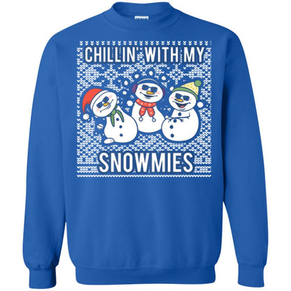 Christmas T-shirt Chillin' With My Snowmies Royal