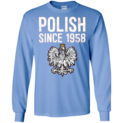 60th Birthday T-shirt Polish Since 1958 Carolina Blue