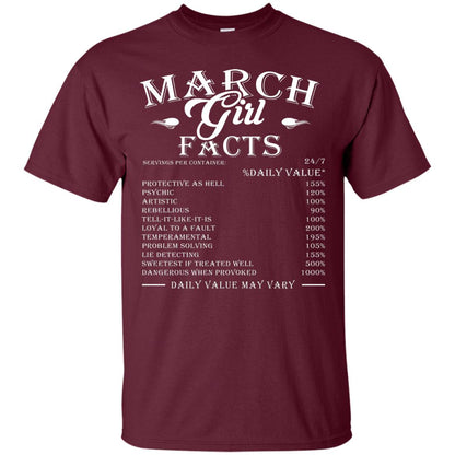 March Girl Facts Facts T-shirt Maroon