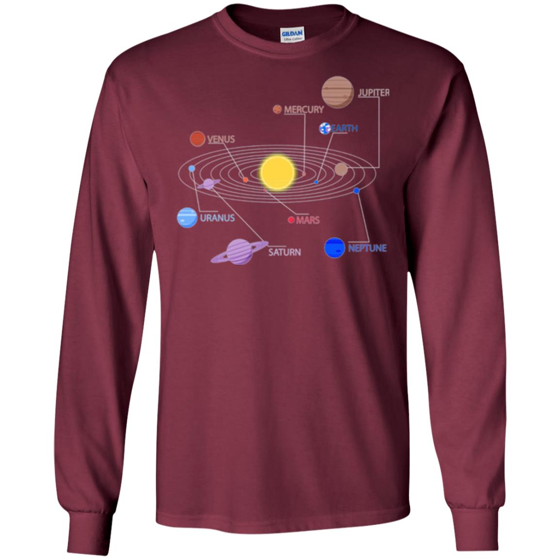 Solar System T-shirt Maroon