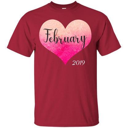 Pregnancy Reveal Announcement Party February 2019 Shirt Cardinal