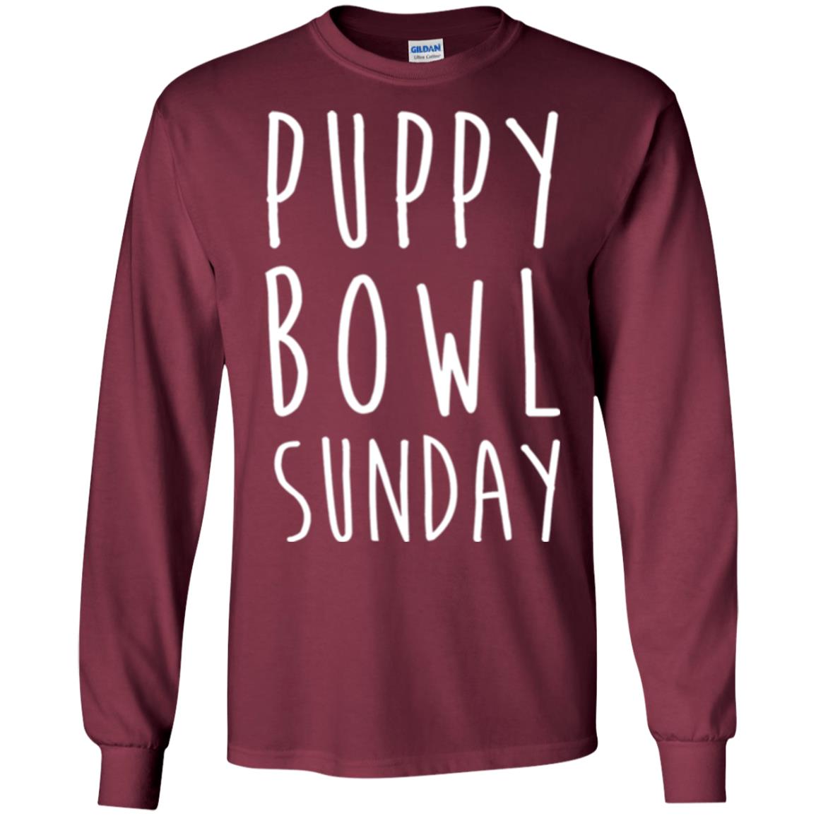 Football Dog Lover T-shirt Puppy Bowl Sunday T-shirt Maroon