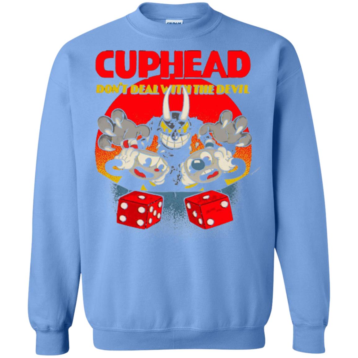 Video Game T-shirt Cuphead And Mugman Devil_s Dice Carolina Blue