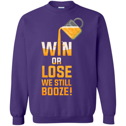 Beer Lover T-shirt Win Or Lose We Still Booze Purple