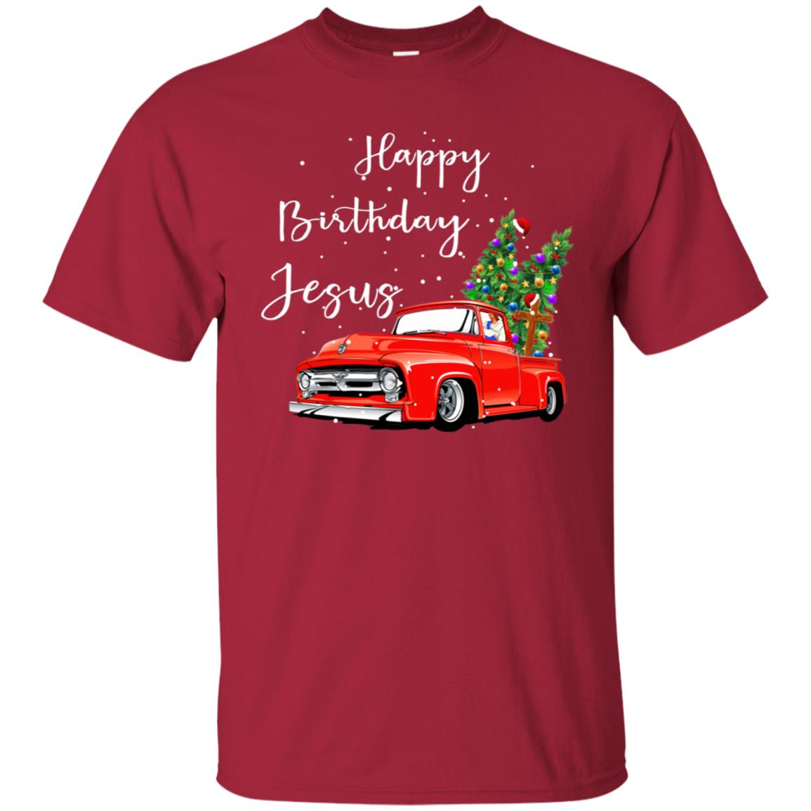 Happy Birthday Jesus Christian Christ X-mas Gift Shirt Cardinal