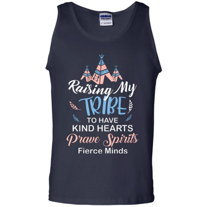 Mommy T-shirt Raising My Tribe To Have Kind Hearts Navy