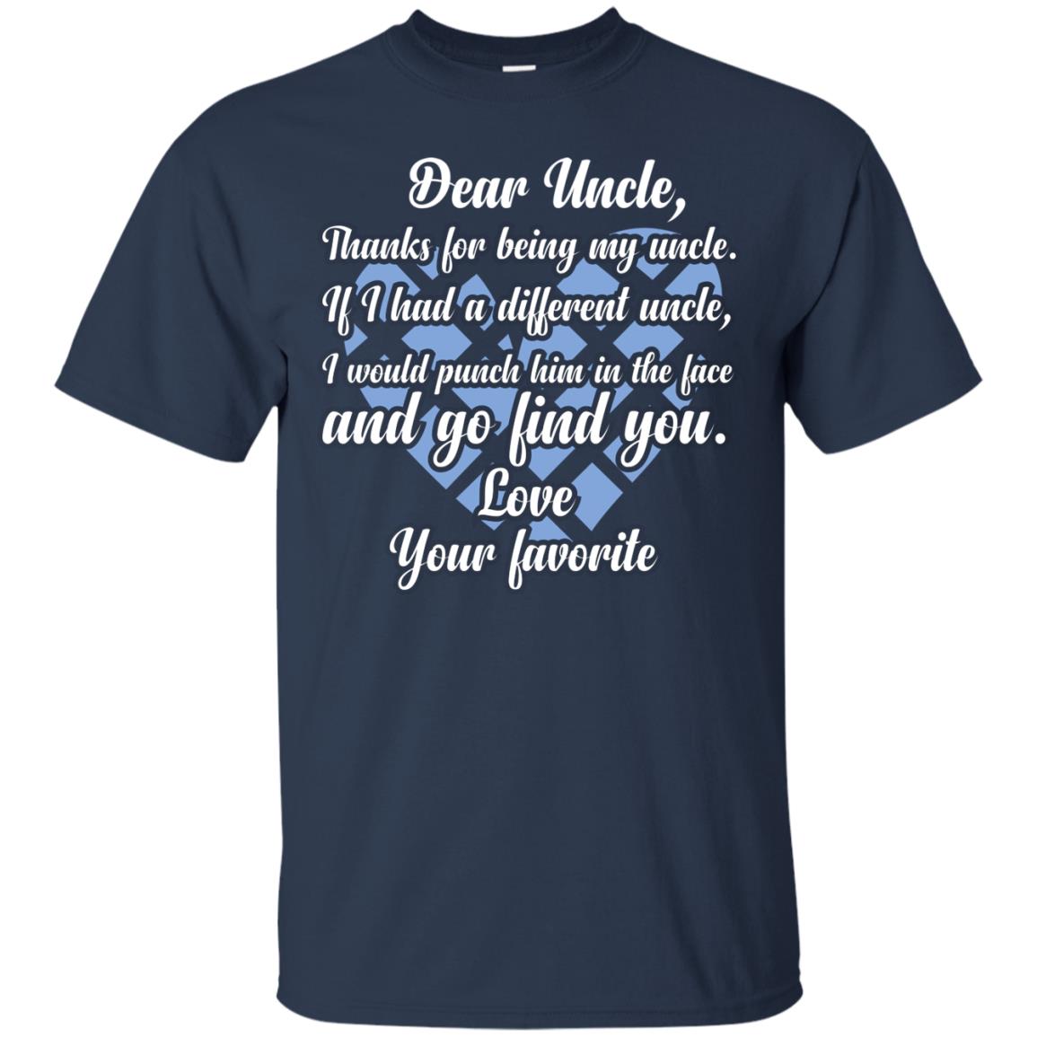 Dear Unclethank For Being My Uncle Family T-shirt Navy