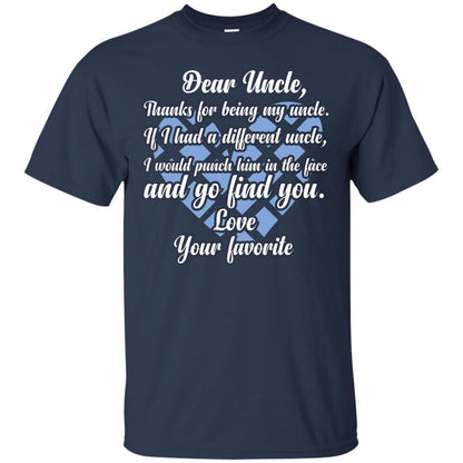 Dear Unclethank For Being My Uncle Family T-shirt Navy