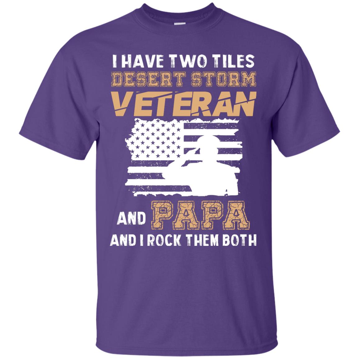 Veteran And Papa And I Rock Them Both Veteran Papa Shirt Purple