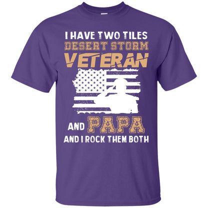 Veteran And Papa And I Rock Them Both Veteran Papa Shirt Purple