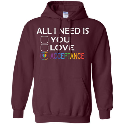 All I Need Is Acceptance Lgbt Shirt Maroon