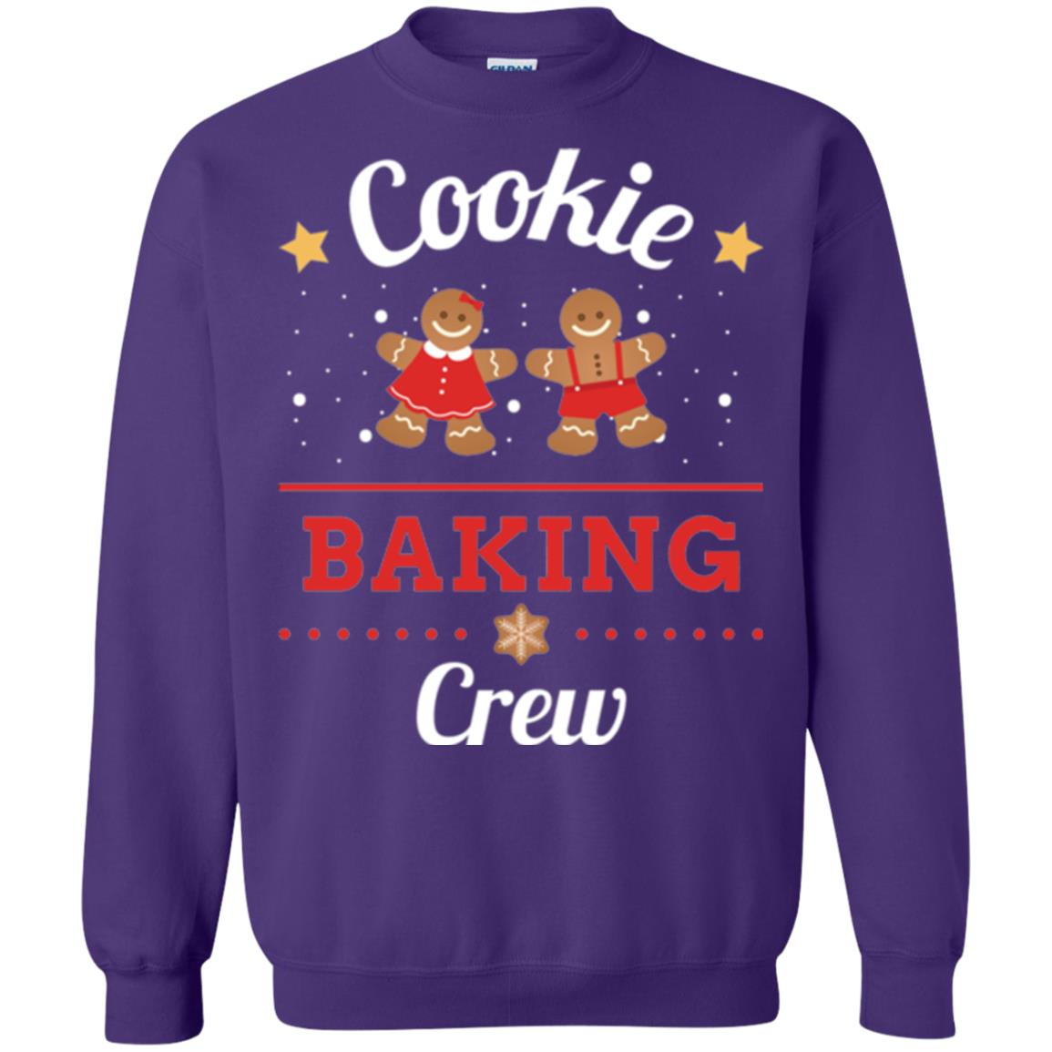 Christmas T-shirt Gingerbread Cookie Baking Crew Purple