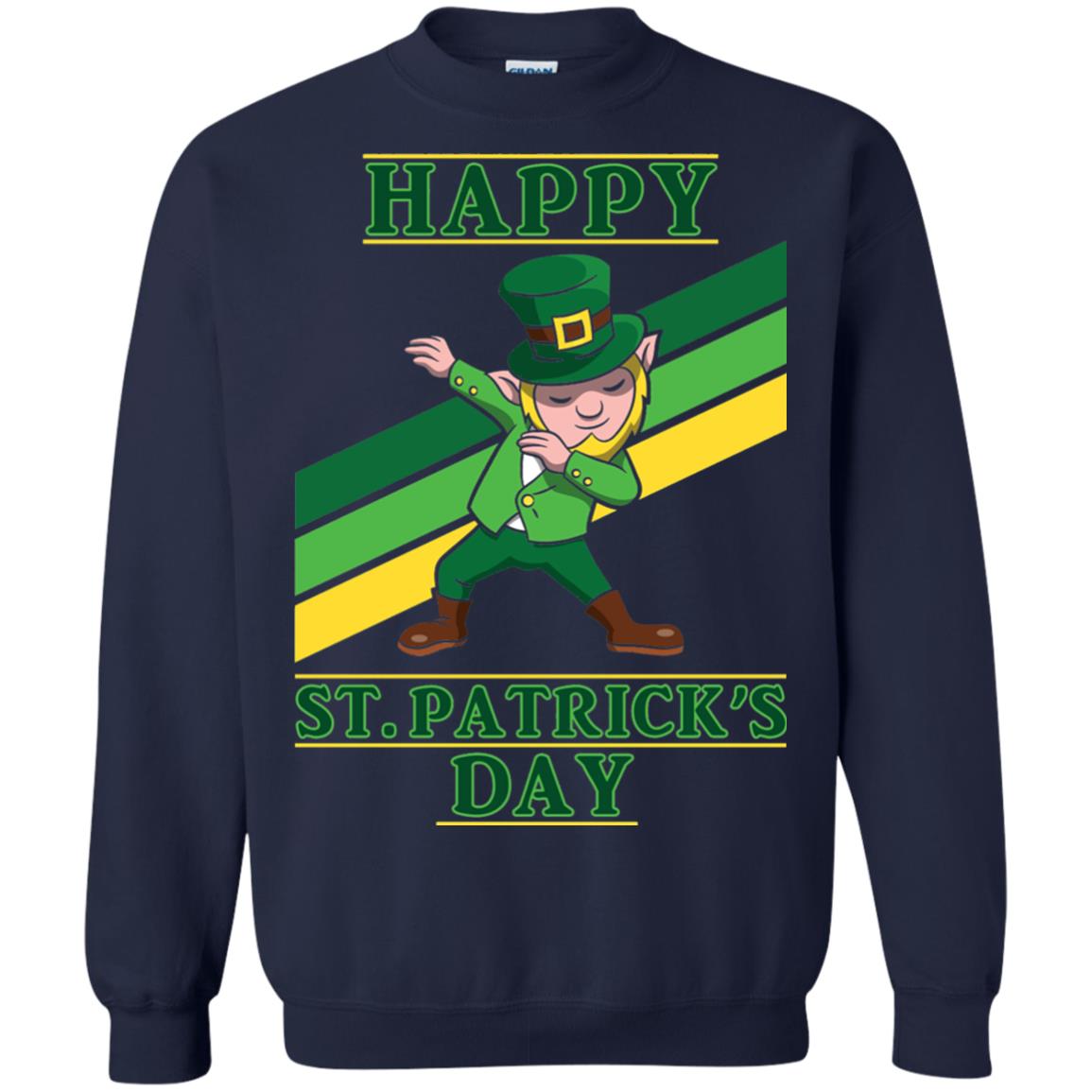Dabbing Leprechaun Saint Patrick_s Day T-shirt Navy