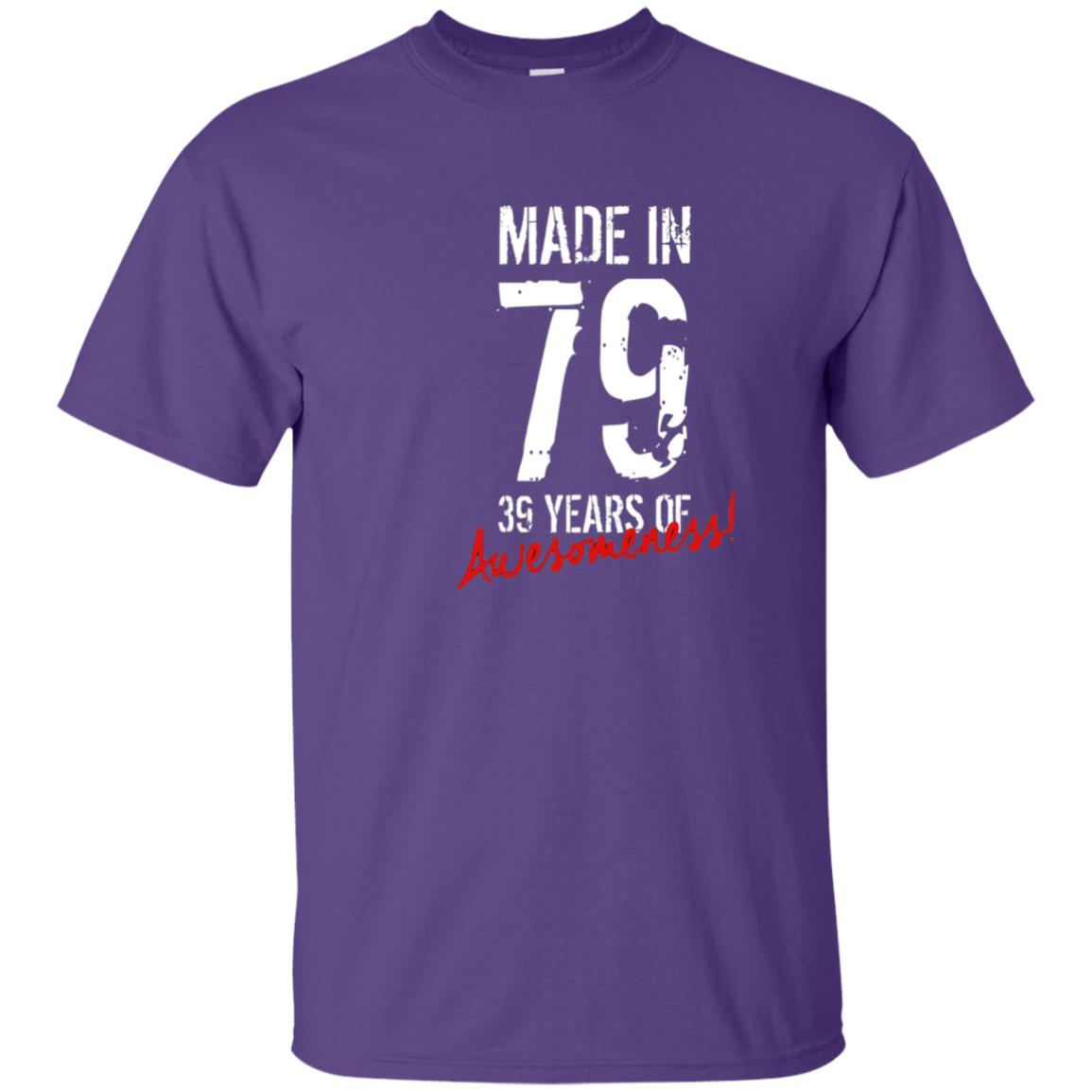 Made In 79 39 Years Of Awesomeness 39th Birthday T-shirt Purple