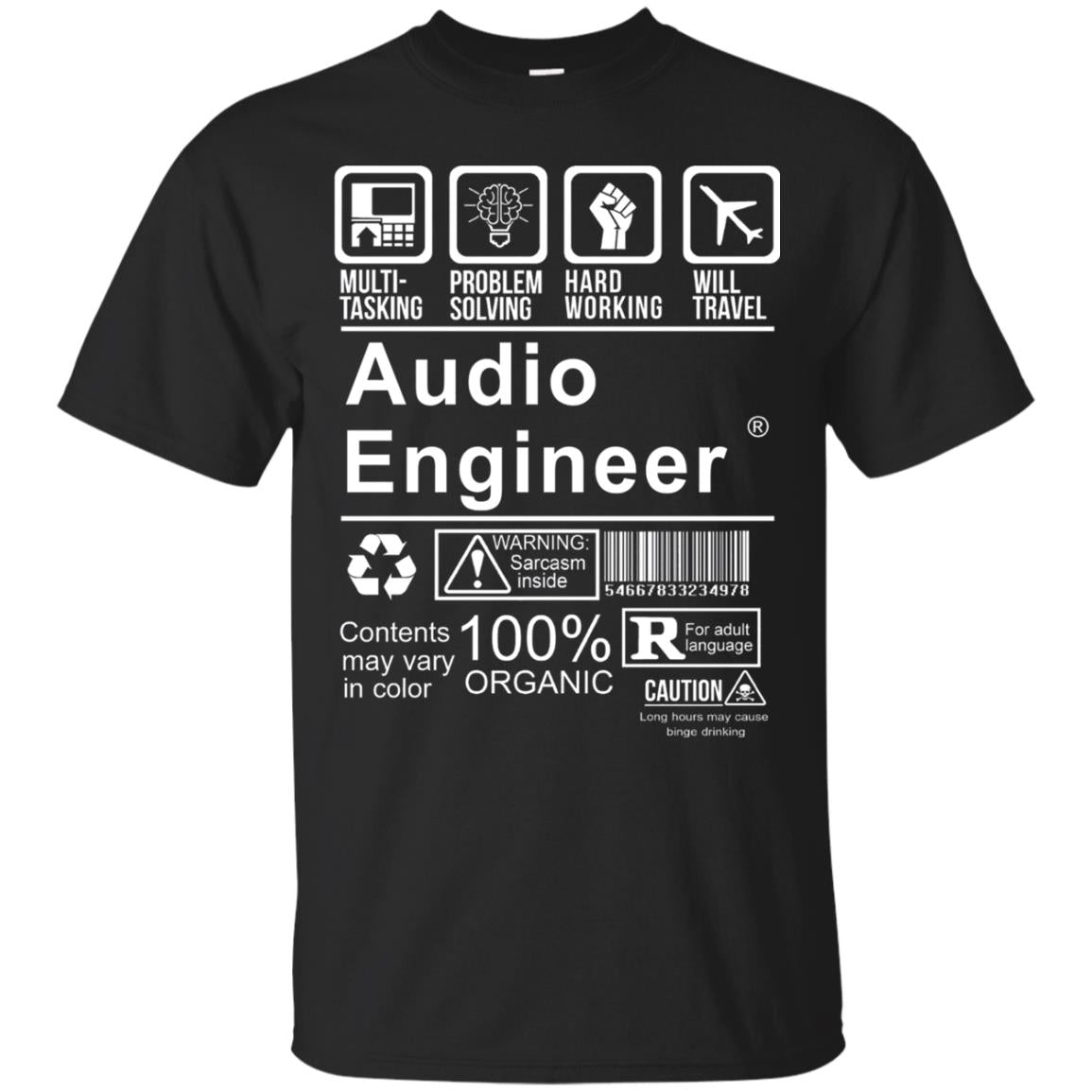 Audio Engineer Shirt Multi Tasking Problem Solving Black
