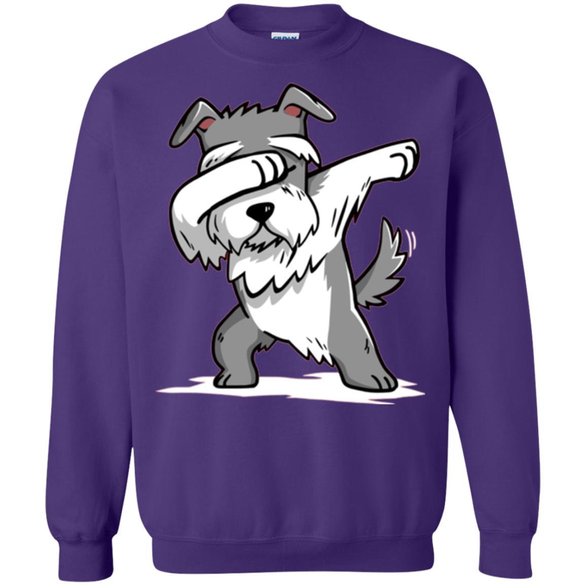Dog Lover T-shirt Miniature Schnauzer Cute Dabbing Purple