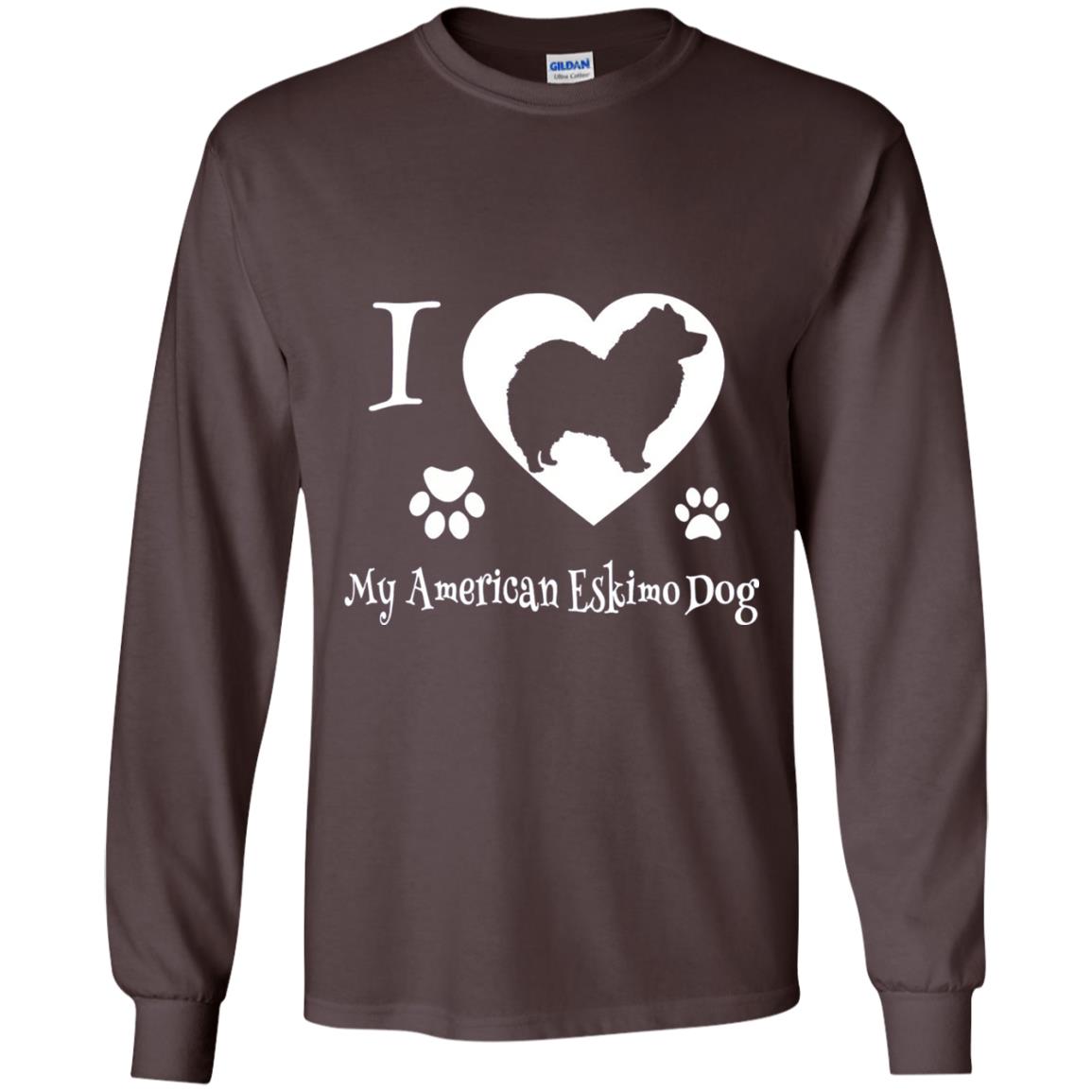 Dog Lover T-shirt I Love My American Eskimo Dog Dark Chocolate
