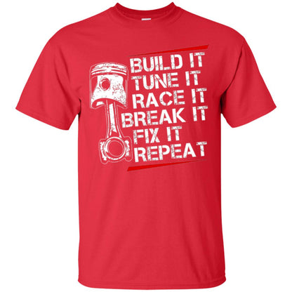 Racecar Steps T-shirt Build It Turn It Race It Red