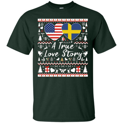 Christmas T-shirt American Swedish A True Love Story Forest