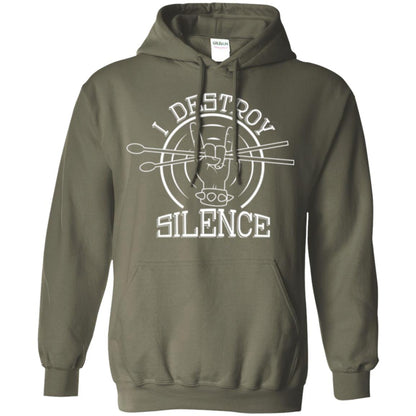 Drummer T-shirt I Destroy Silence Military Green