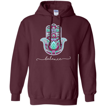 Balance Yoga Gym Hamsa T-shirt Maroon