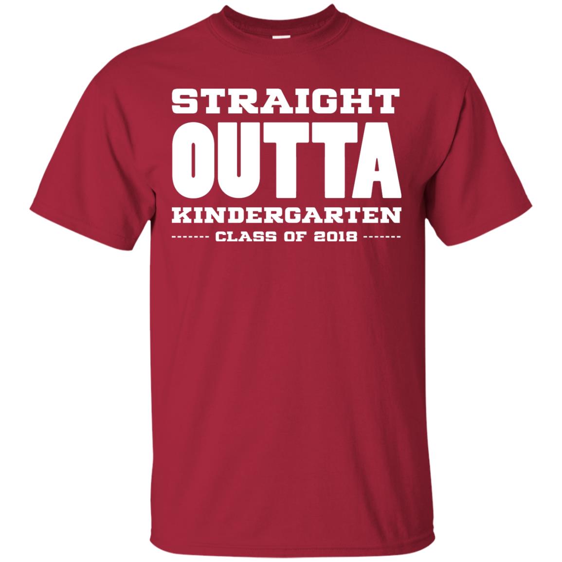 Straight Outta Kindergraten Class Of 2018 Graduation Shirt Cardinal