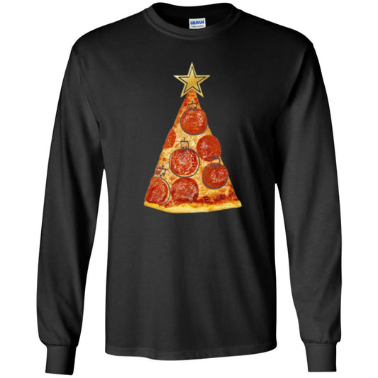 Merry Christmas T-shirt Pizza Slice Christmas Tree Black